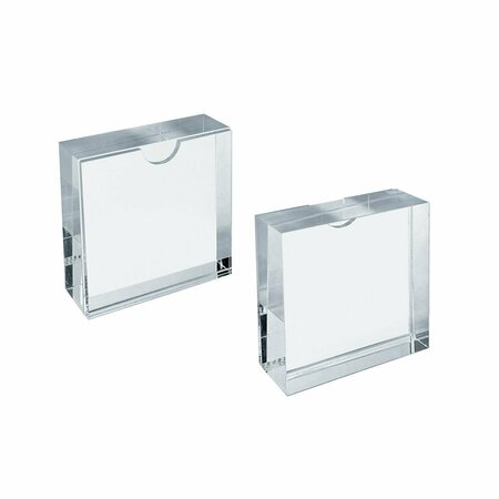 AZAR DISPLAYS Clear Acrylic Block Sign Holder Frame 3' x 3', Top Load, 2PK 104553-2PK
